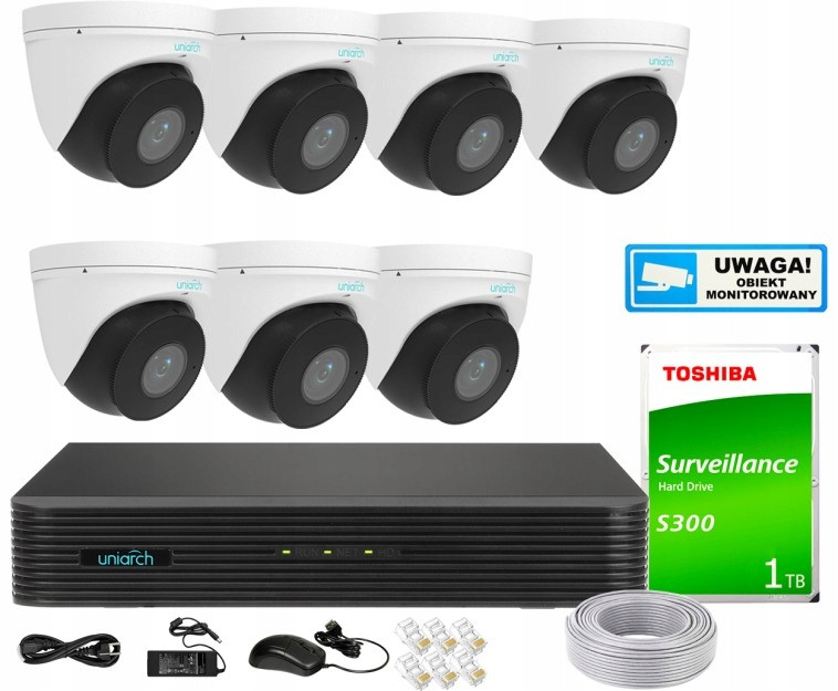 Monitorovací sada dům firma Ip kamera 7x IPC-T314-APKZ 4MPx Ir 30 m