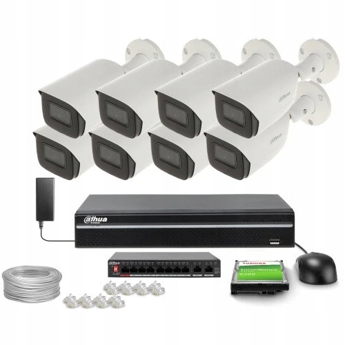 Ip domácí monitorovací set 8x IPC-HFW3842E-AS-0280B 8MPx mikrofon