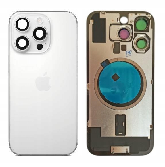 Jednopólová klapka Zadní Kryt pro iPhone 16 Pro Bílý Titan s rámečkem a magnety Hq