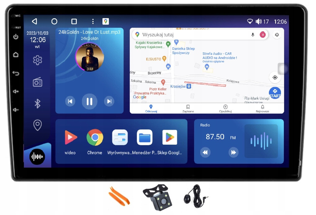 Rádio Android Gps Qled 2K Carplay Ford Transit/transit Custom 8 9 18-23