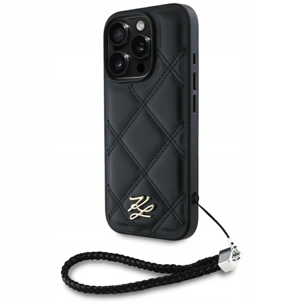 Karl Lagerfeld Quilted pouzdro Prošívané poutko kryt pro iPhone 16 Pro Max