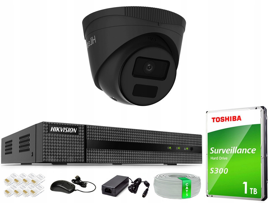 Monitorovací sada domácí Ip kamera 1x IPC-T241H-C Black NVR-4CH-4MP/4P 4MPx