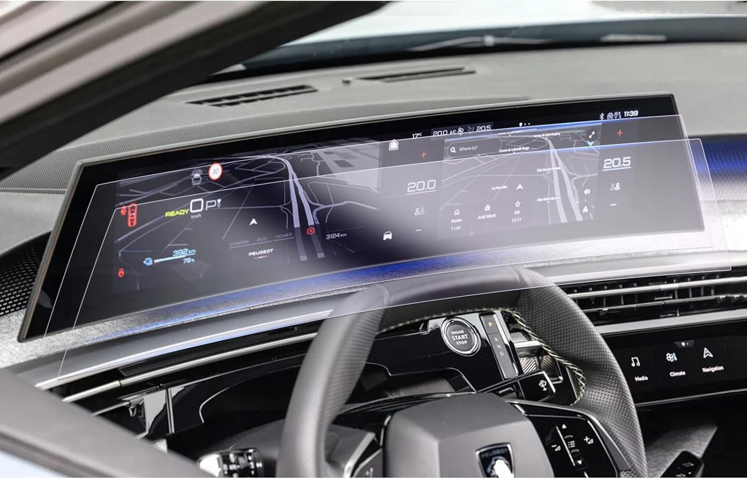 Fólie Gafat Peugeot e-3008/e-5008 21“ 2024-2025 6H i-Cockpit Nano
