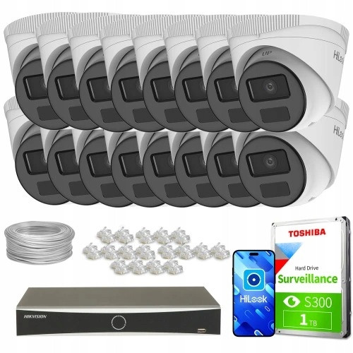 Monitorovací sada firma dům 16x IPCAM-T4-P Full Hd PoE IR20m HiLook