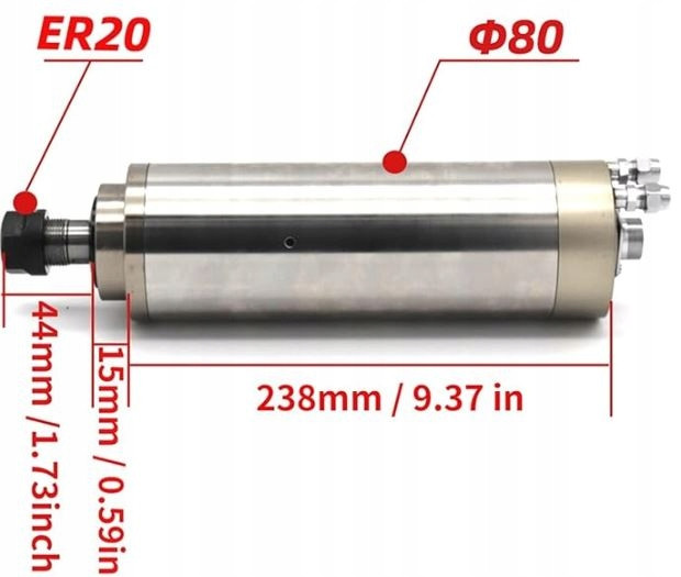 Vřeteno 2,2kw zesílené 253 mm GDZ-80 chlazené vodou Cnc plotr frézovací