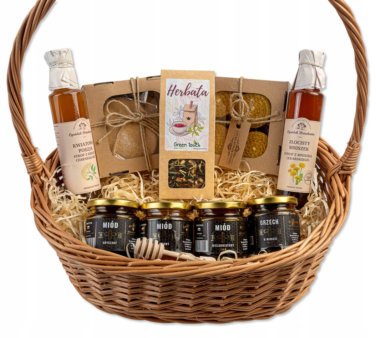 Dárkový Košík zavařeniny sada čajových medů