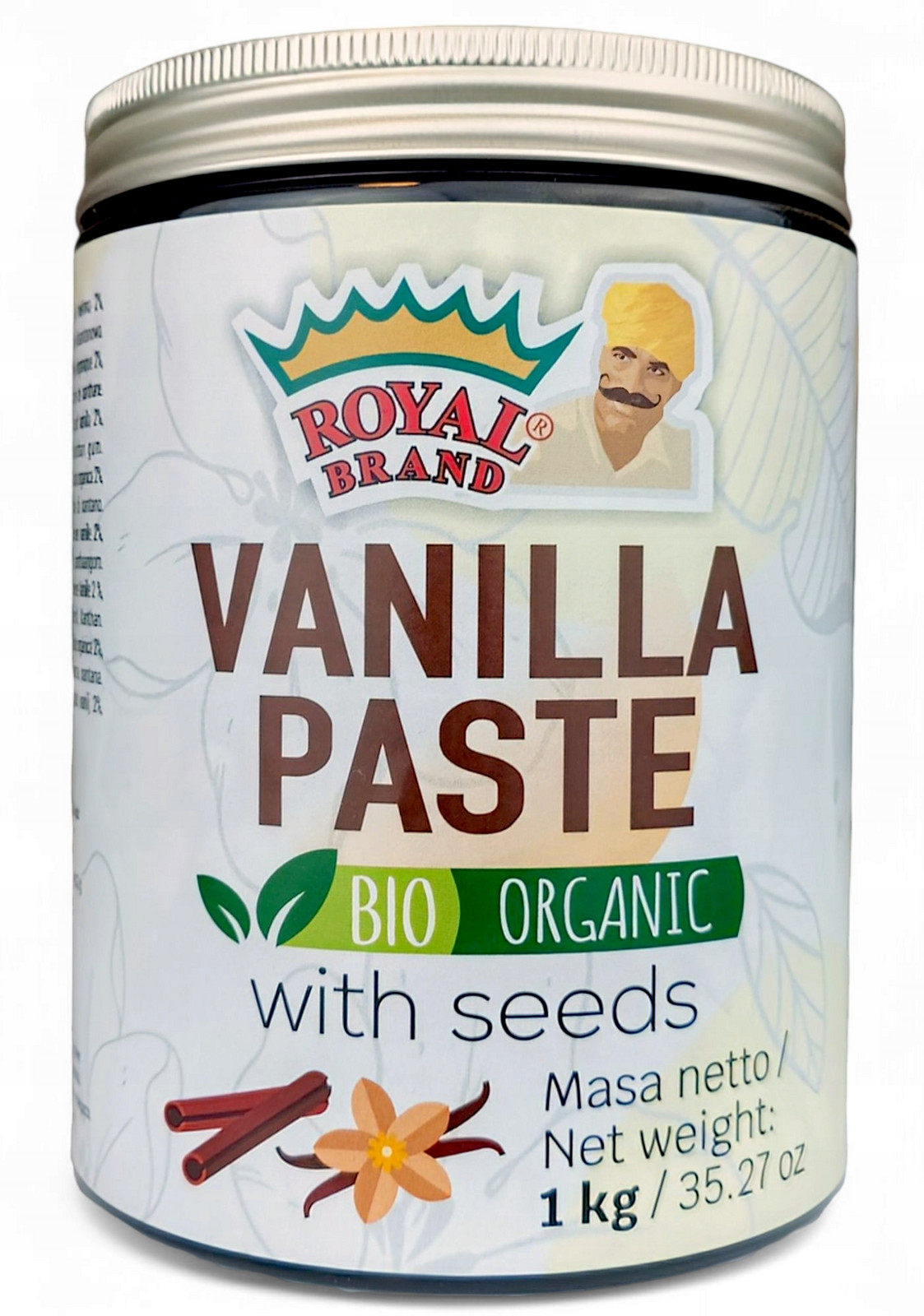 Přírodní vanilková pasta Bio 1 kg Koncentrovaná Vanilka Laski Royal Brand