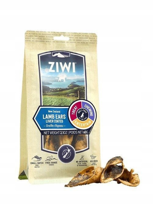 Ziwipeak Poškození Psích Jehněčích Uši Váček 60 Gr. (ZP096)