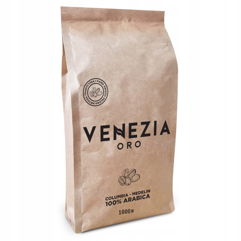 Káva zrnková Arabica čerstvě pražená Venezia Oro řemeslná 1 kg 1000 g