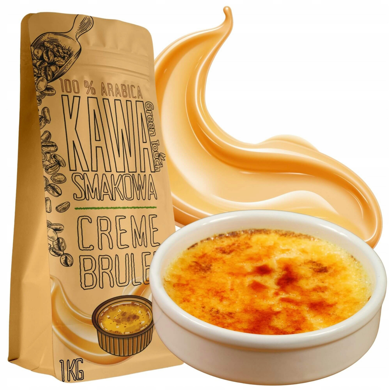 Mletá Káva ochucená Creme Brulee dezertní smetanová 1 kg Green Touch