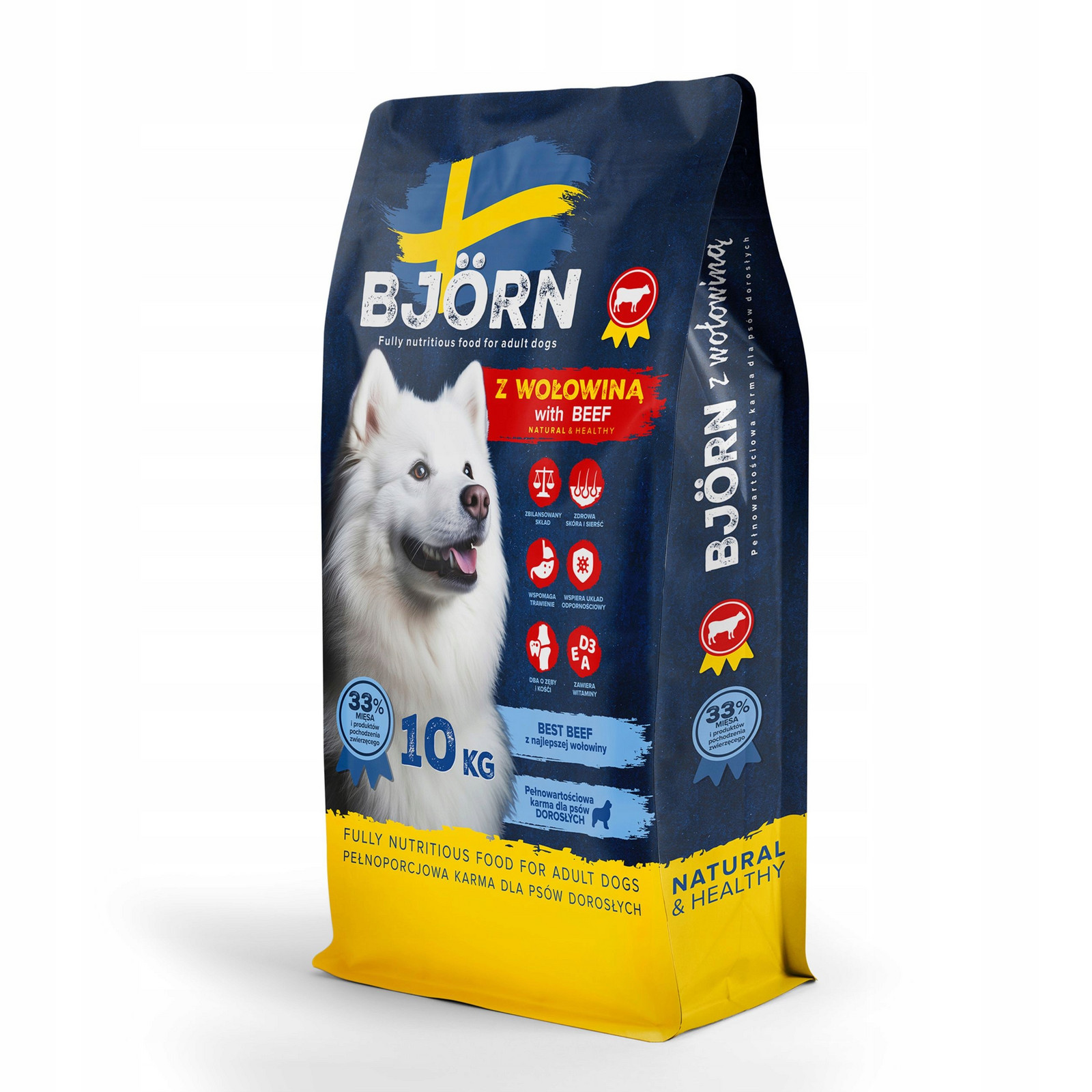 Suché Krmivo pro psa Suché Bjorn s hovězím masem 33 % Maso Premium Adult 10 kg