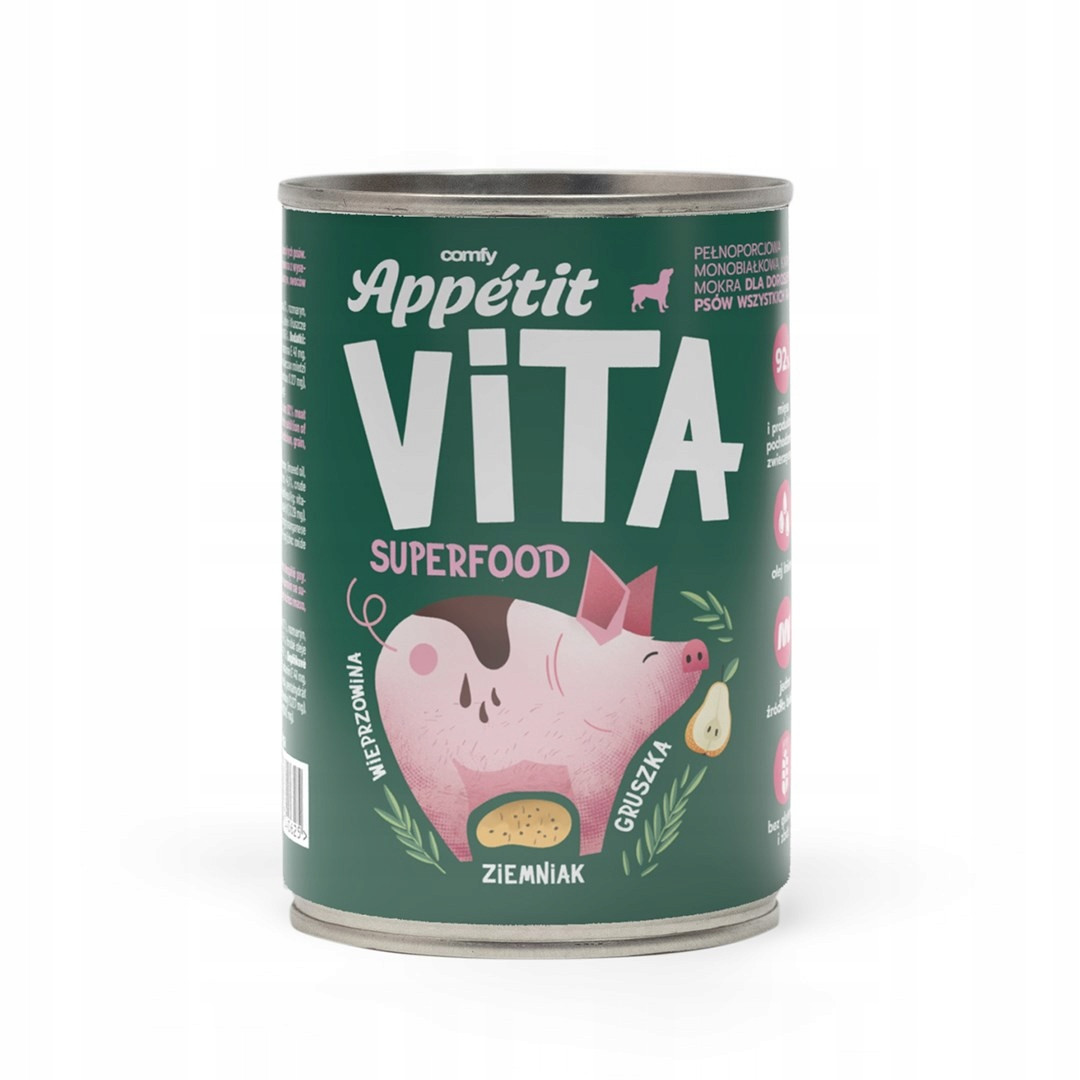 Comfy Appetit Vita monoproteinové krmivo pro dospělé psy s vepřovým masem, 6 x 400 g
