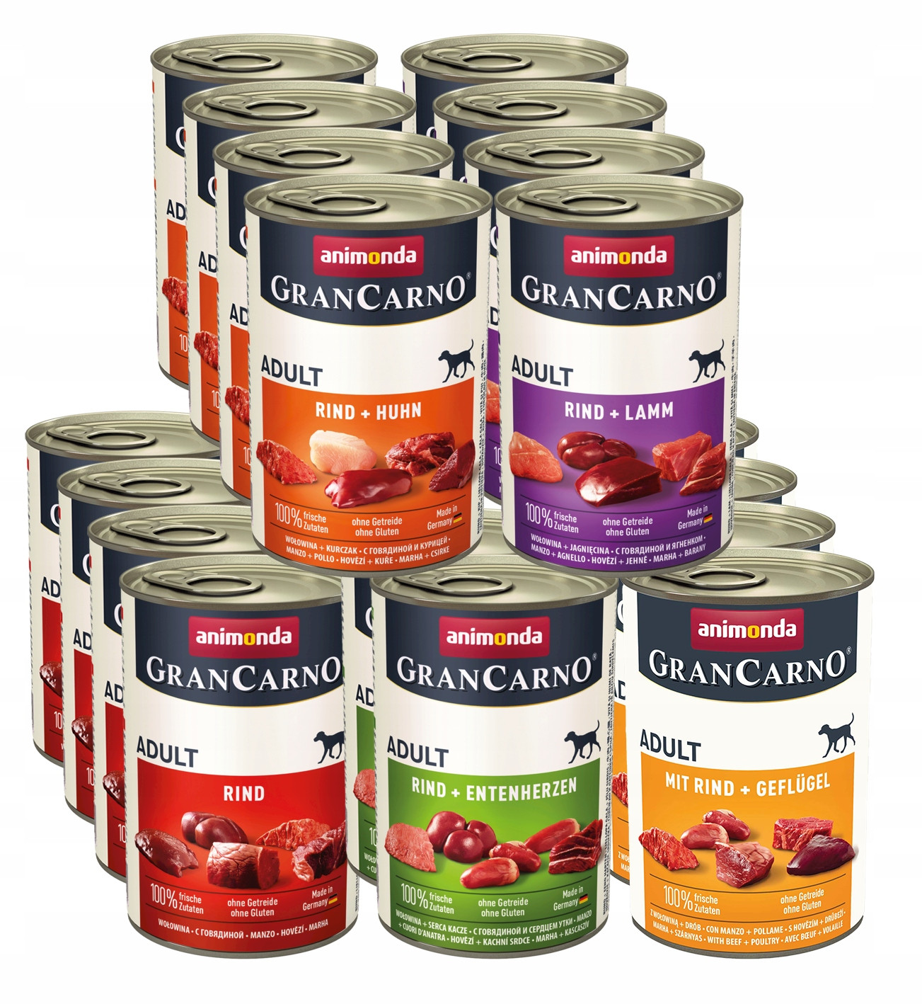 Animonda GranCarno Adult MIX 5 příchutí Hovězí Bez Vepřového Masa 20x400g