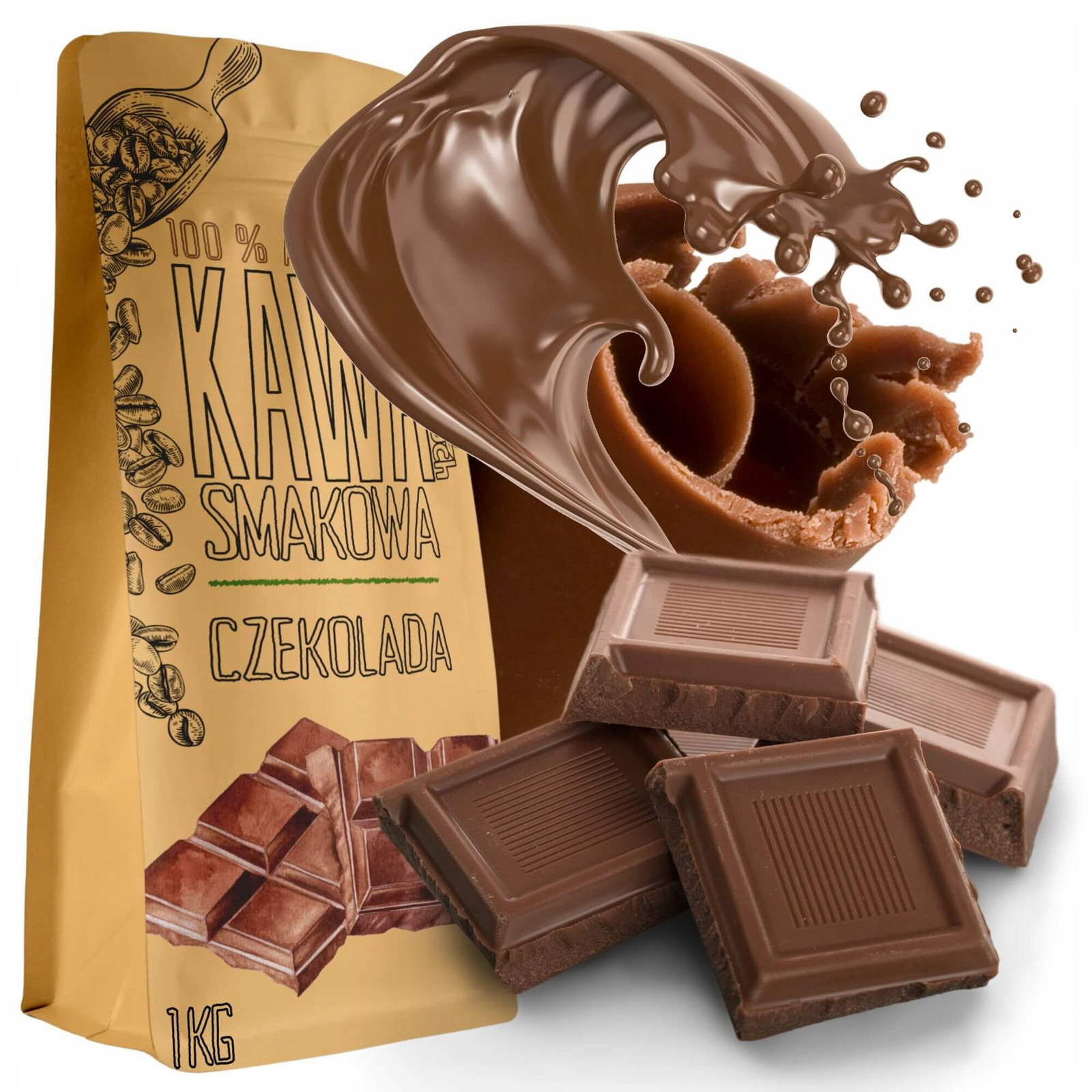 mletá káva ochucená Čokoládová s čokoládovou příchutí 1 kg Green Touch