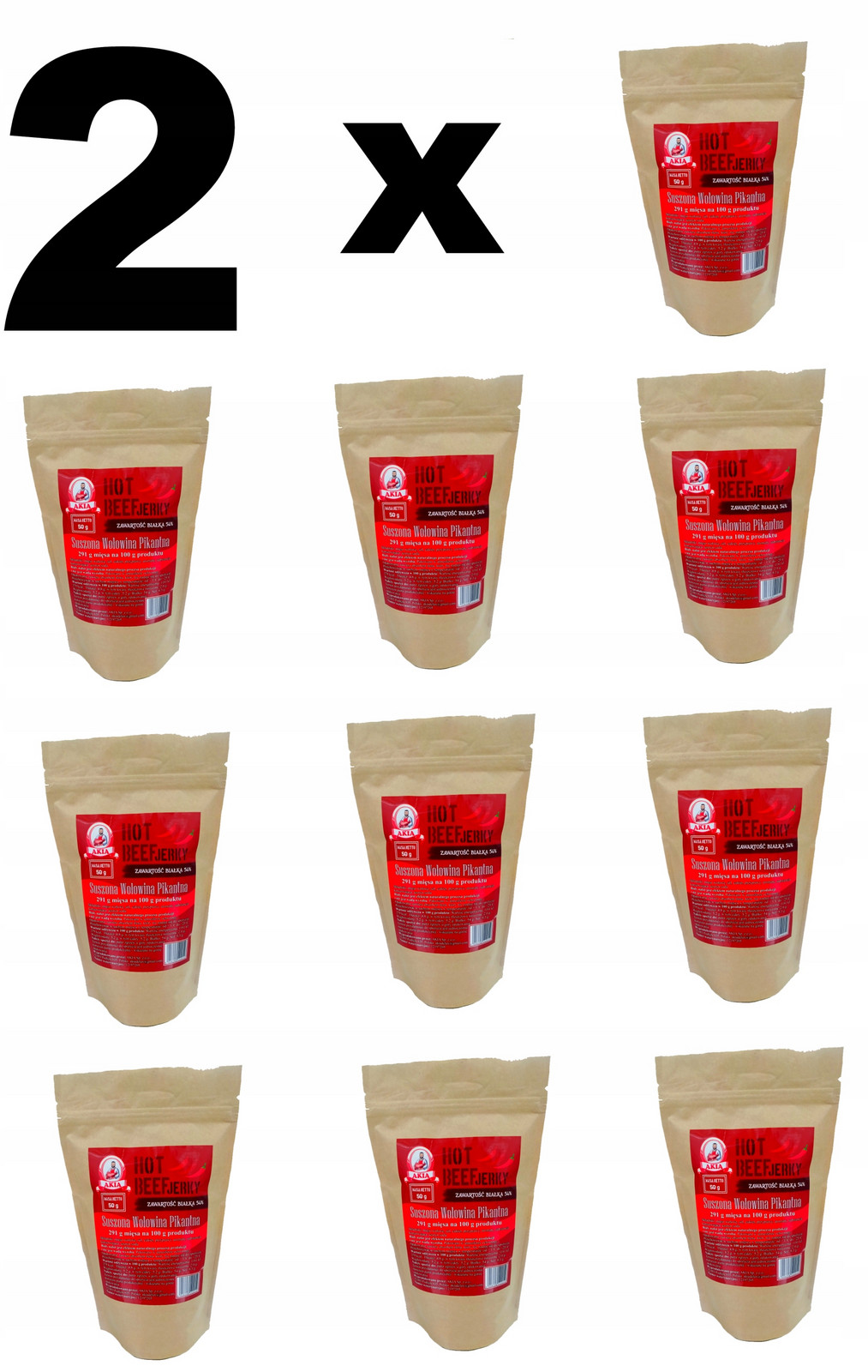 Hot Beef Jerky, Akia 20 kusů x 50 g