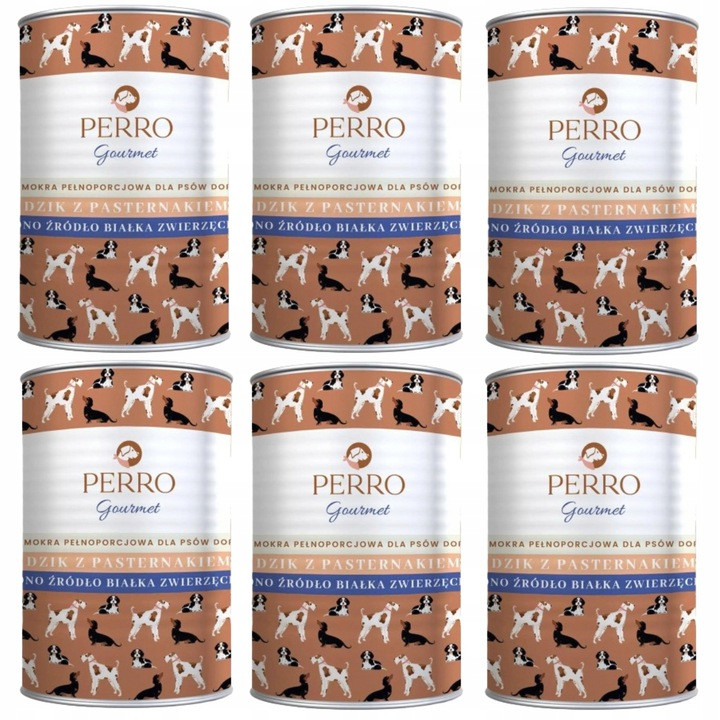 Perro Gourmet Monoproteinové Krmivo Vlhký divočák s pastinákem 6x400g