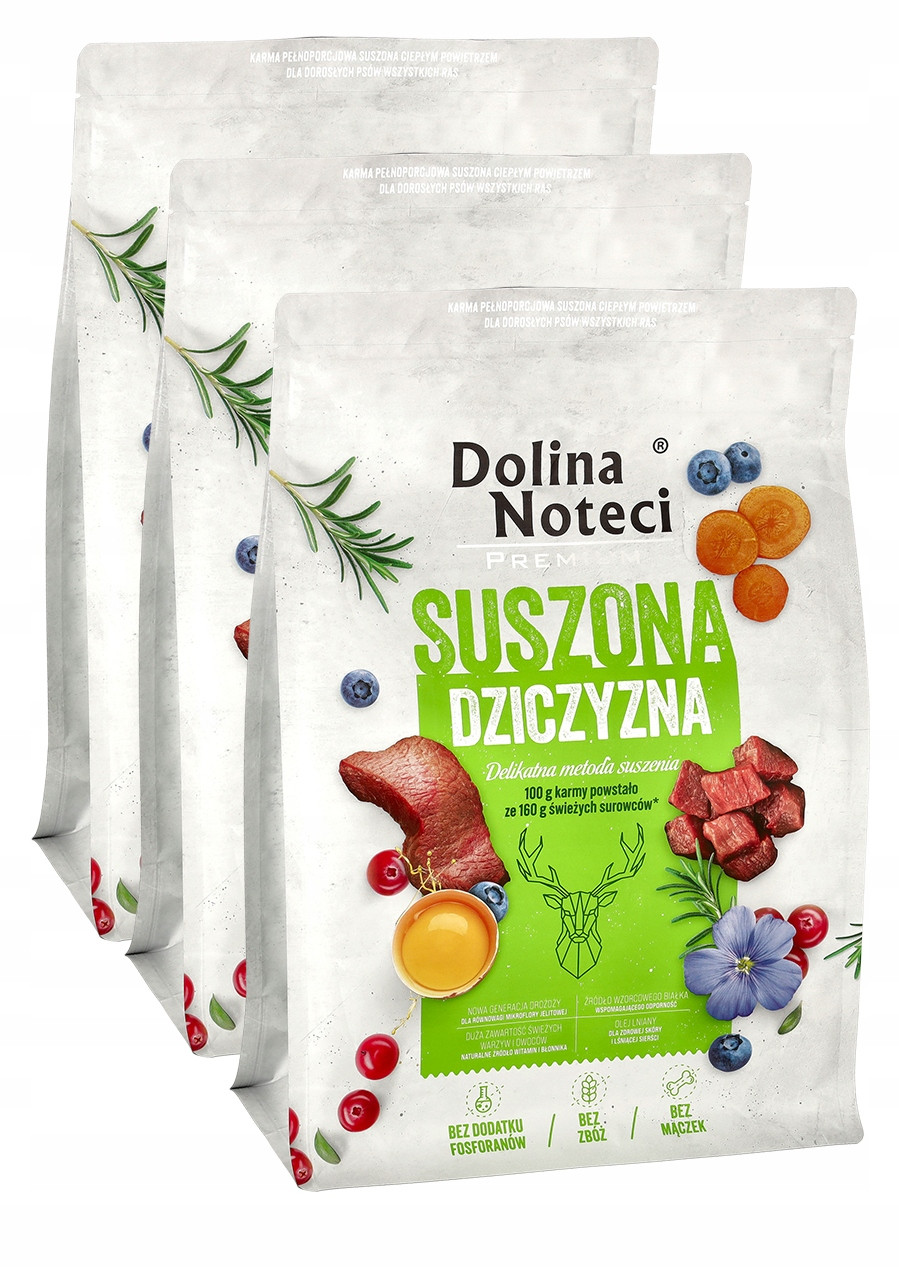 Dolina Noteci Krmivo suché pro psa Premium Set 3x3kg Zvěřina