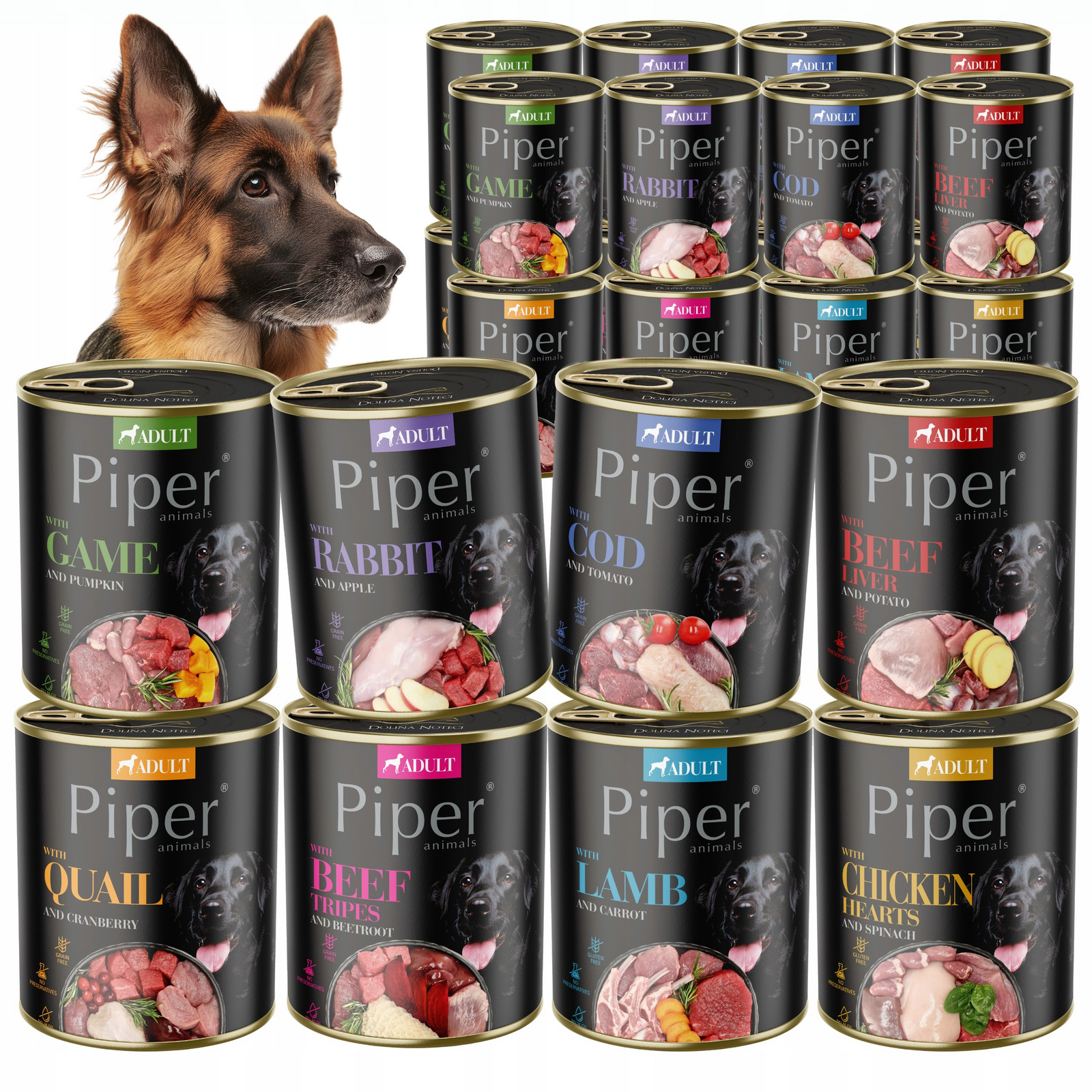 Vlhké Krmivo Dolina Noteci Piper Premium MIX Chutí Pro Psa 16X800G