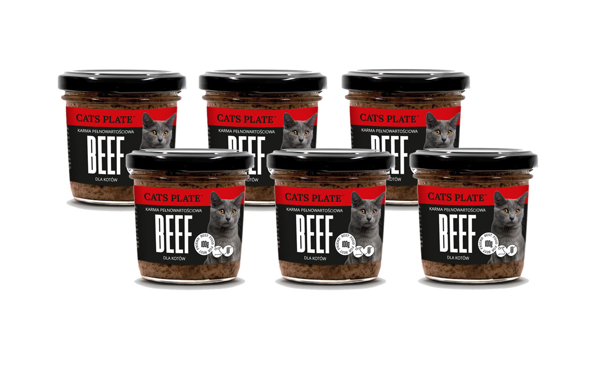 Cats Plate Beef Hovězí, Krůta 6x100g pro kočky
