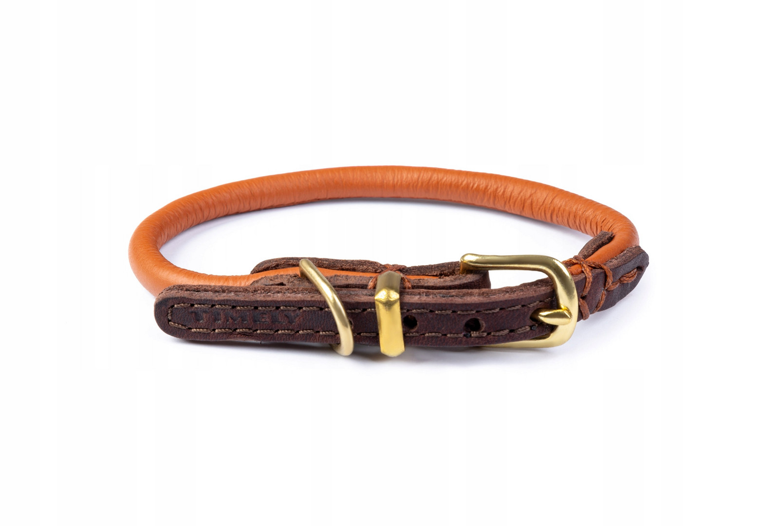 Kožený obojek pro psa – ručně šitý, odolný a stylový, 6 mm – 34/38 Cm