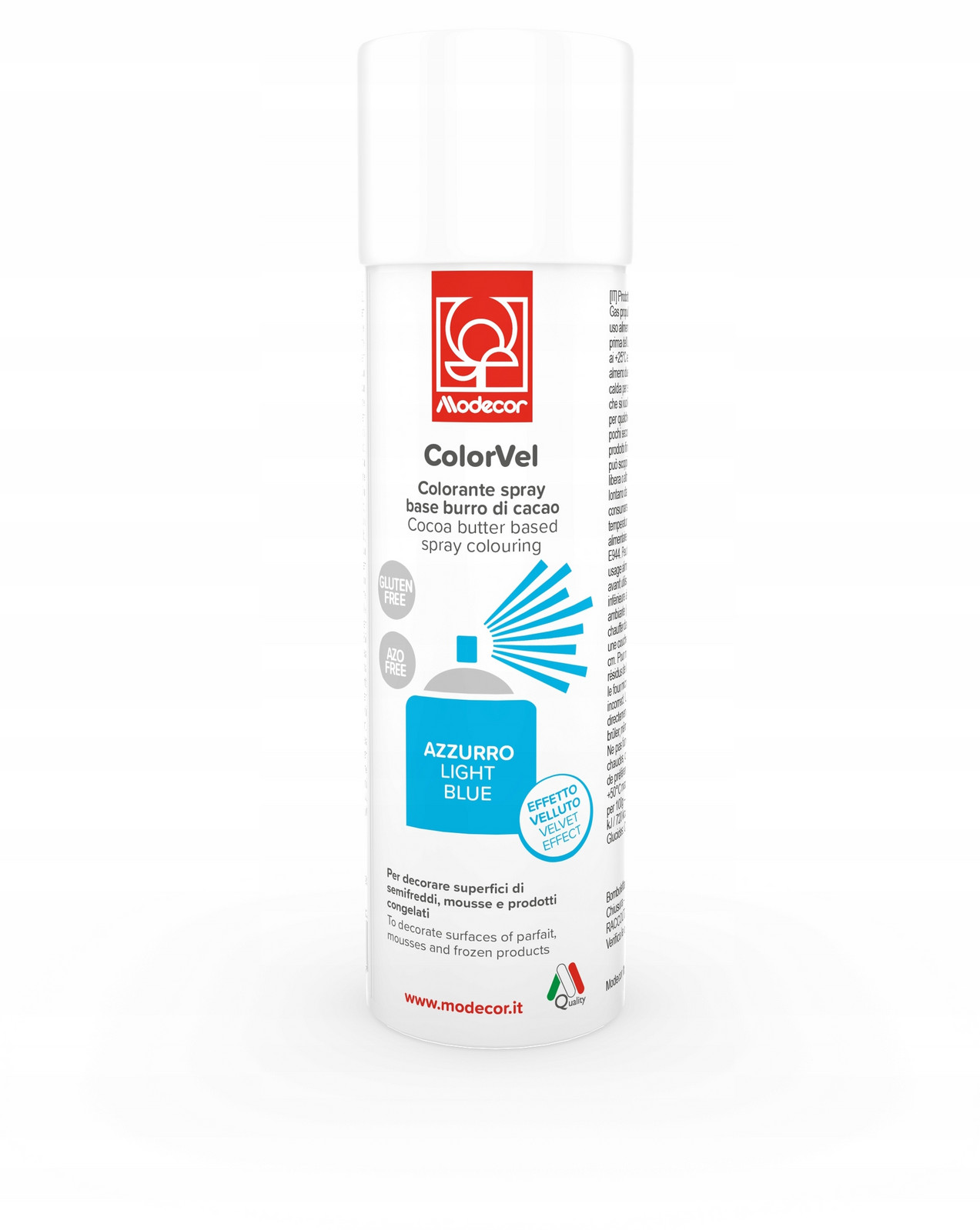 Potravinářské barvivo semiš azurová/modrá Azzurro Modecor. sprej italský
