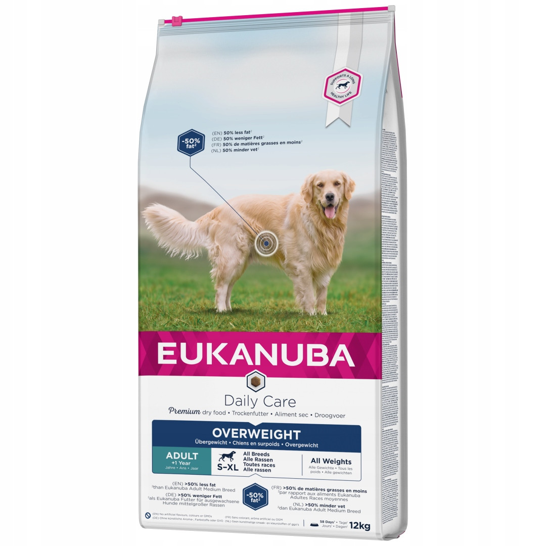 Eukanuba Dospělé Denní krmivo Potraviny Pro Nadváhu 12kg