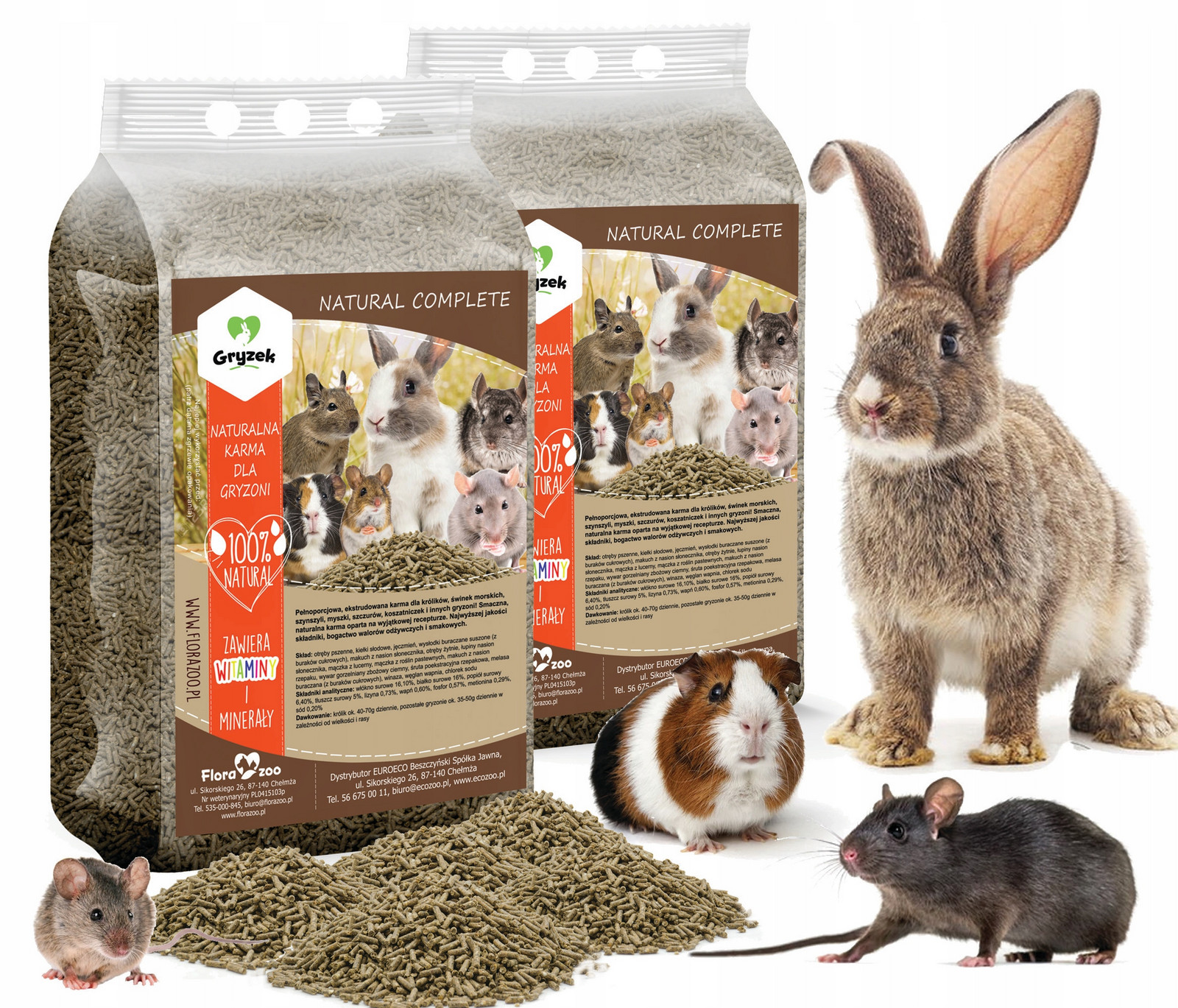 Krmivo Králík Morče Křeček Činčil 10KG