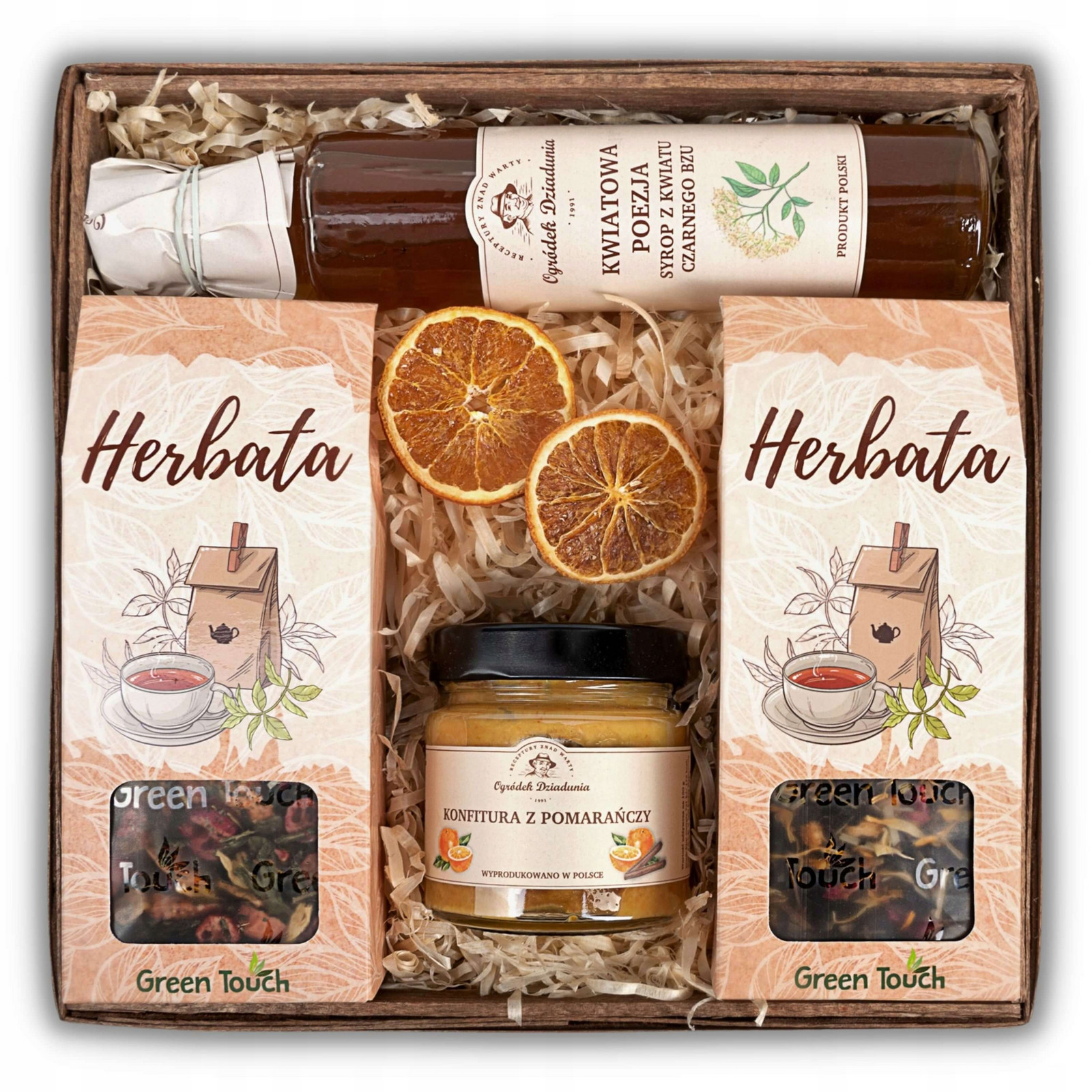 Dárkový koš přírodní zavařeniny čaj Prezen