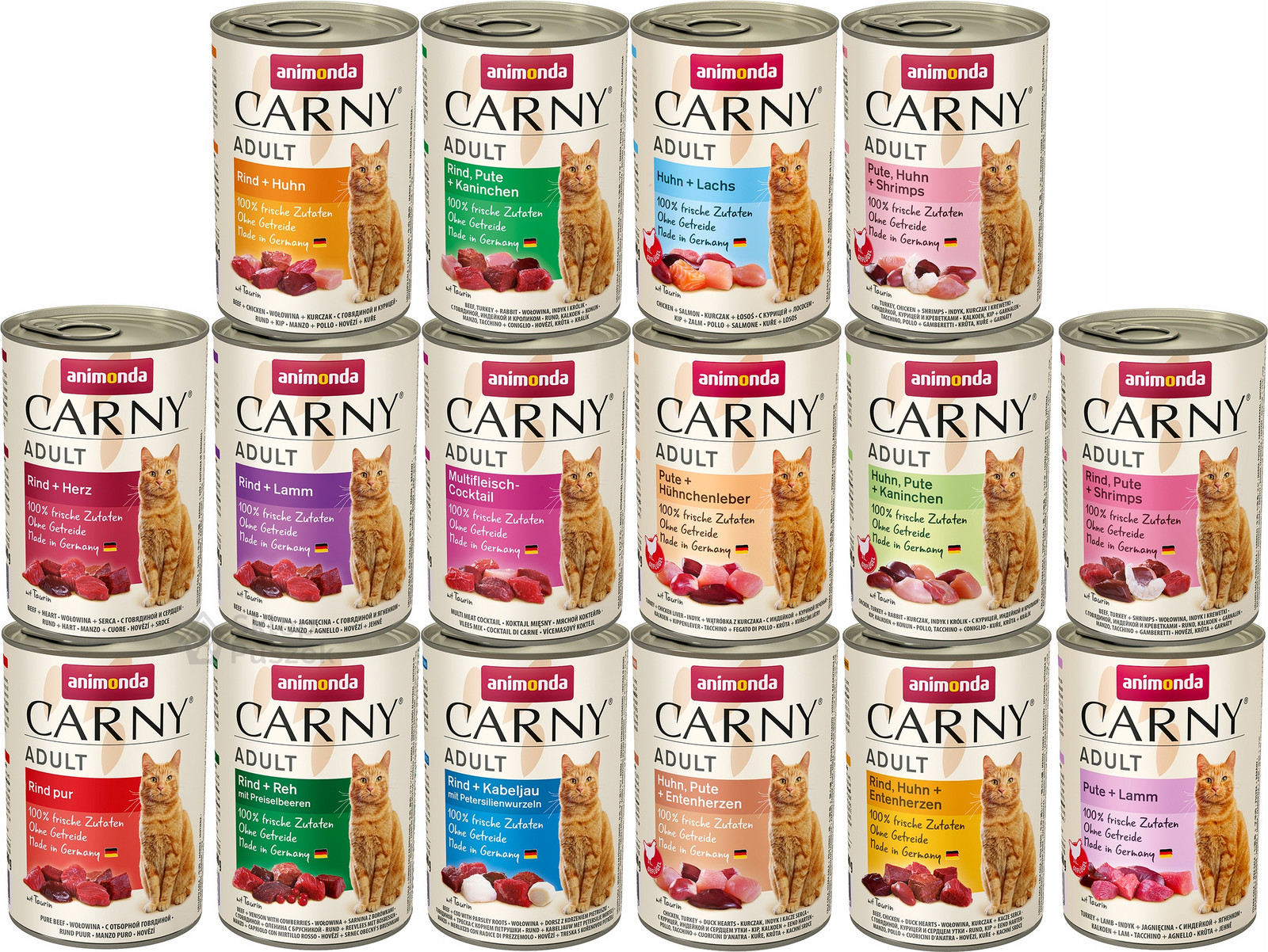 Animonda Kočka Carny MIX základních příchutí plechovka Set 16x400g