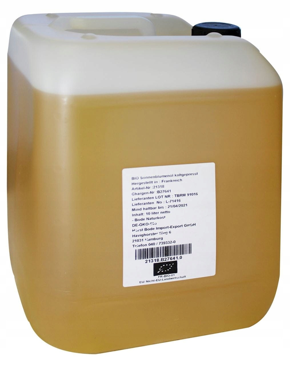 Slunečnicový Olej Lisovaný Za Studena Bio 10 L