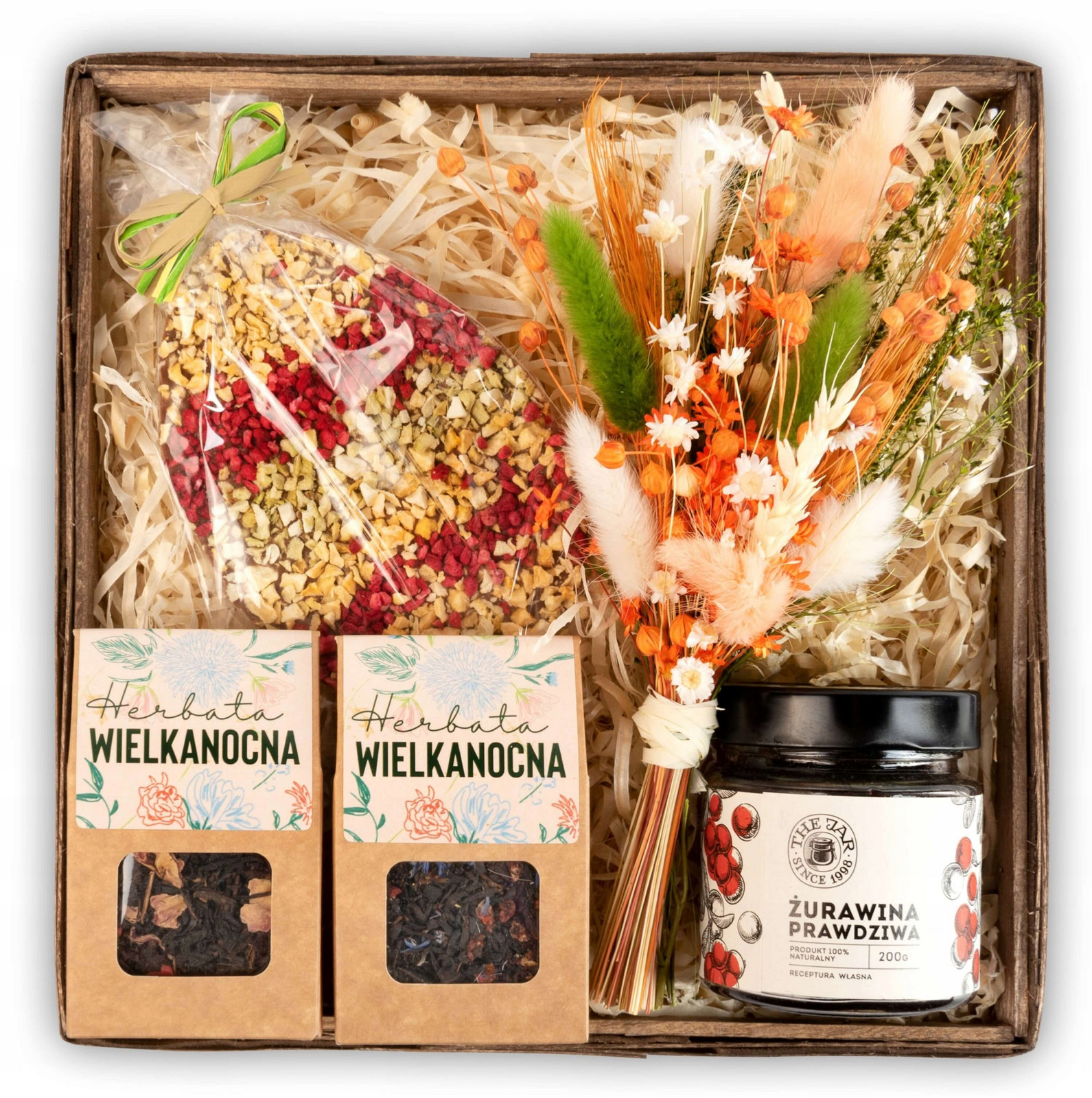 Dárkový Koš na Velikonoce sladkosti čaj