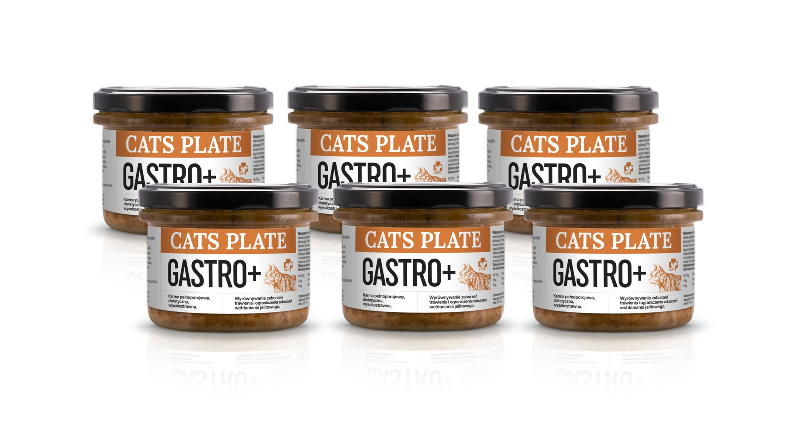 Cats Plate Vet Gastro Plus Klokan na trávení pro kočky 6x180g
