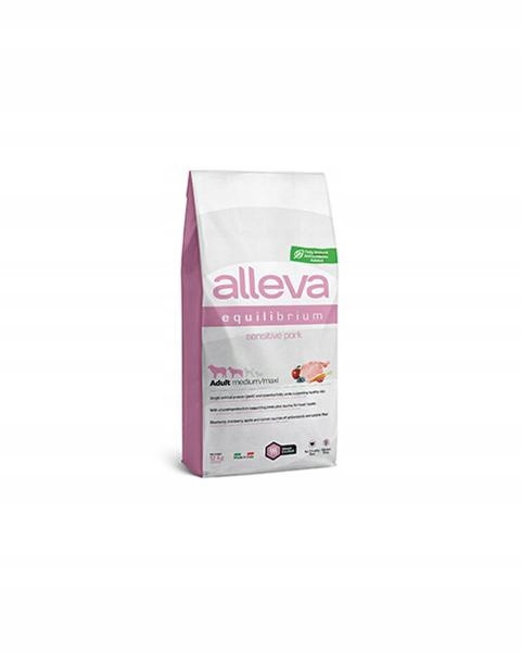 Alleva Sp Equilibrium dog adult sensitive medium & maxi pork 12 kg