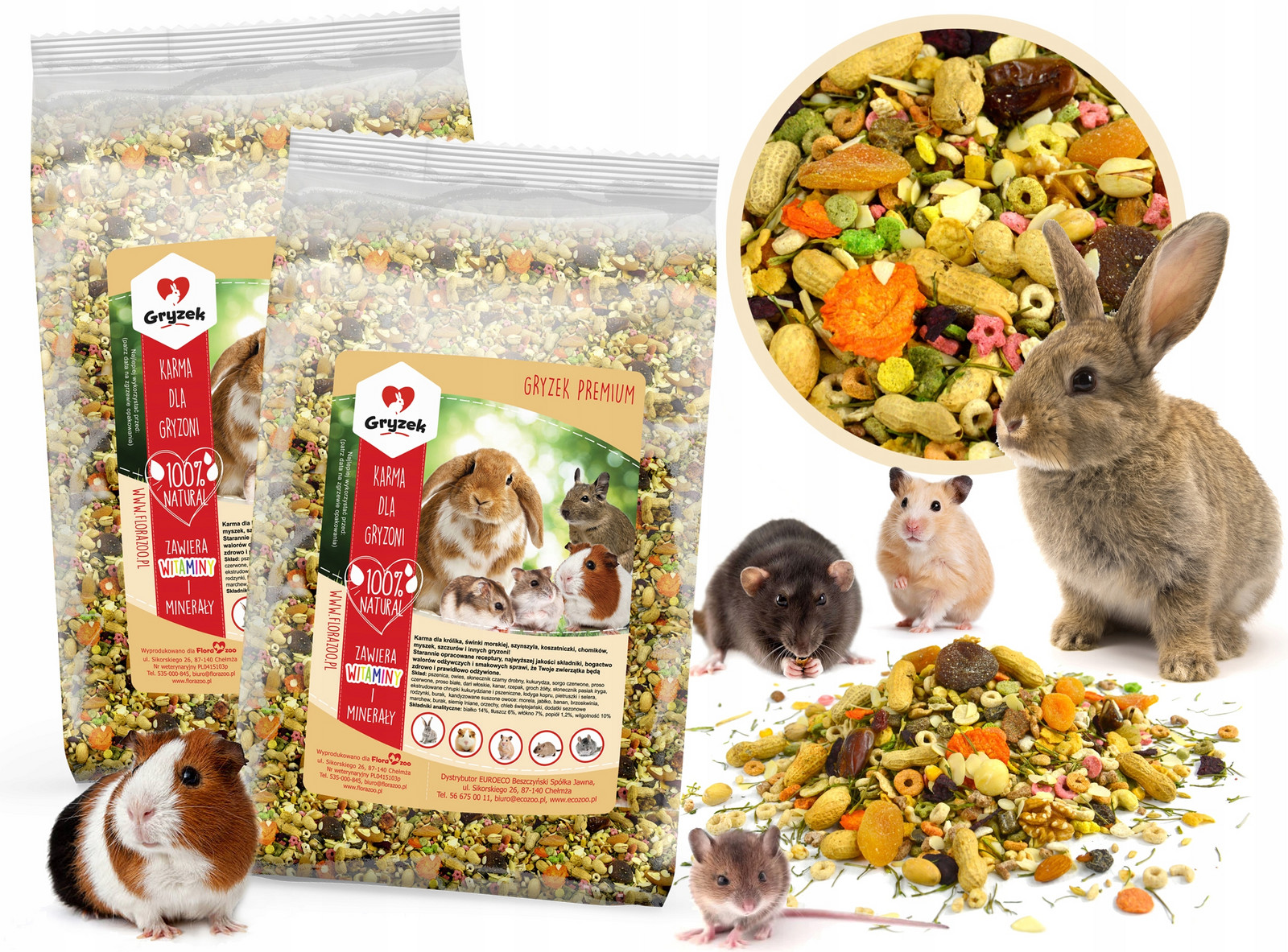 Krmivo Krmná Směs Bylinky Pro Králíka Morčete Křečka Hlodavce 20L