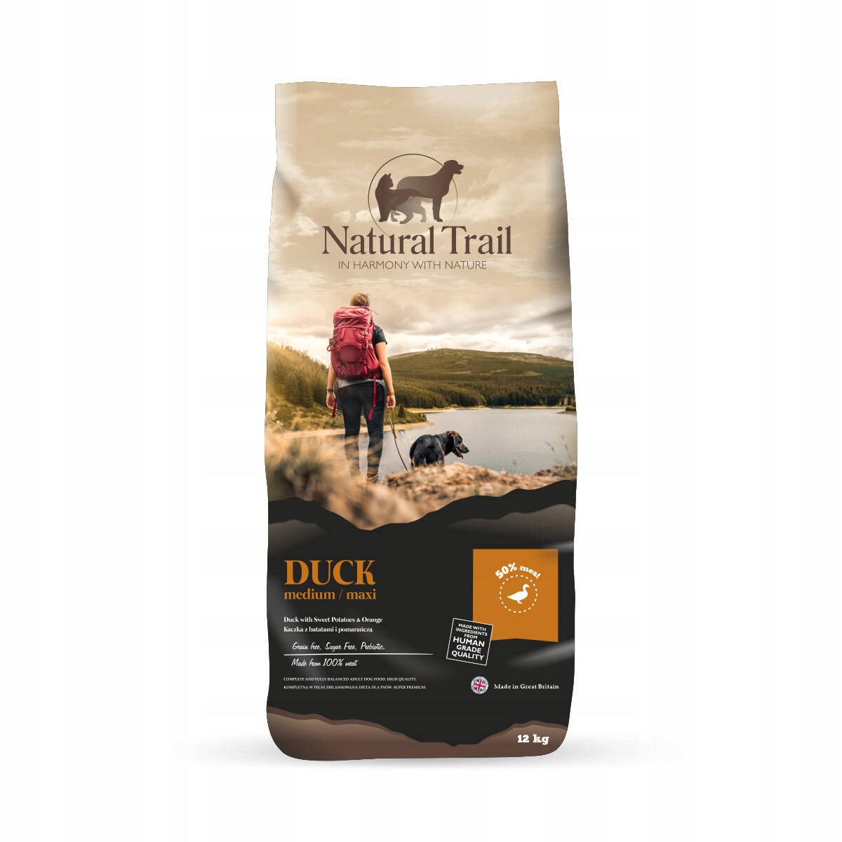 Natural Trail suché krmivo pro psy středních plemen kachna 12 kg