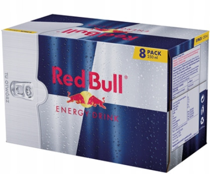 Red Bull Energetický nápoj 8 x 250 ml Pasterizovaný nápoj. Sycený nápoj.