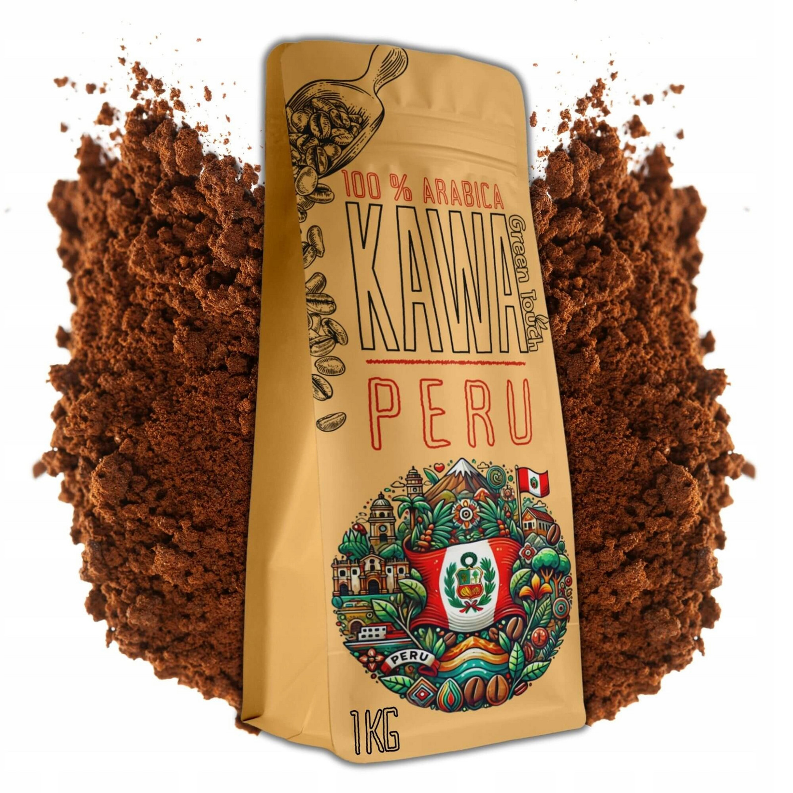 mletá káva Peru region Junin natural 100% arabica 1 kg Green Touch