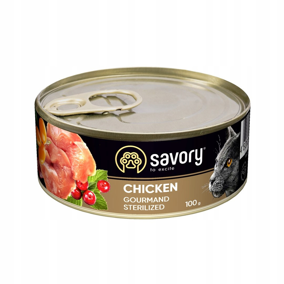 Savory, paštika pro sterilizované kočky, kuřecí maso, 24 x 100 g