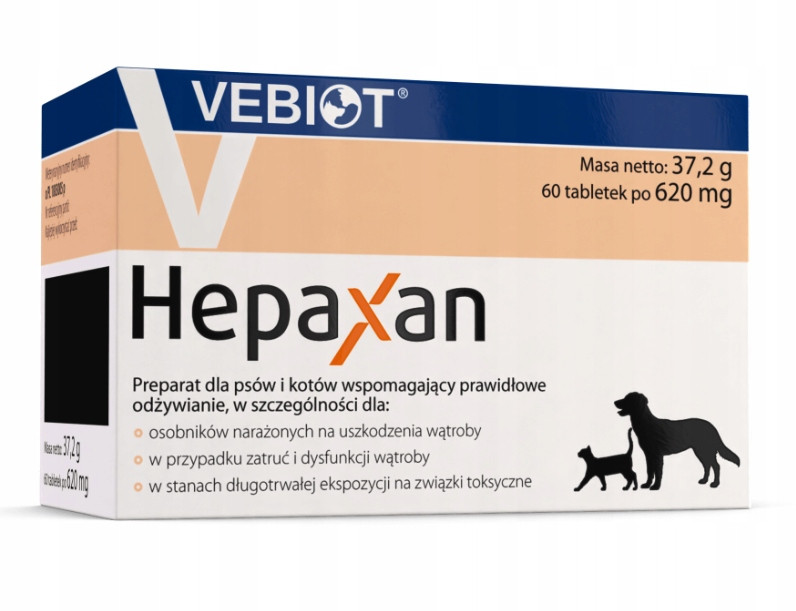 Vebiot Hepaxan Dog Cat 60 tabletek Pes Kočka