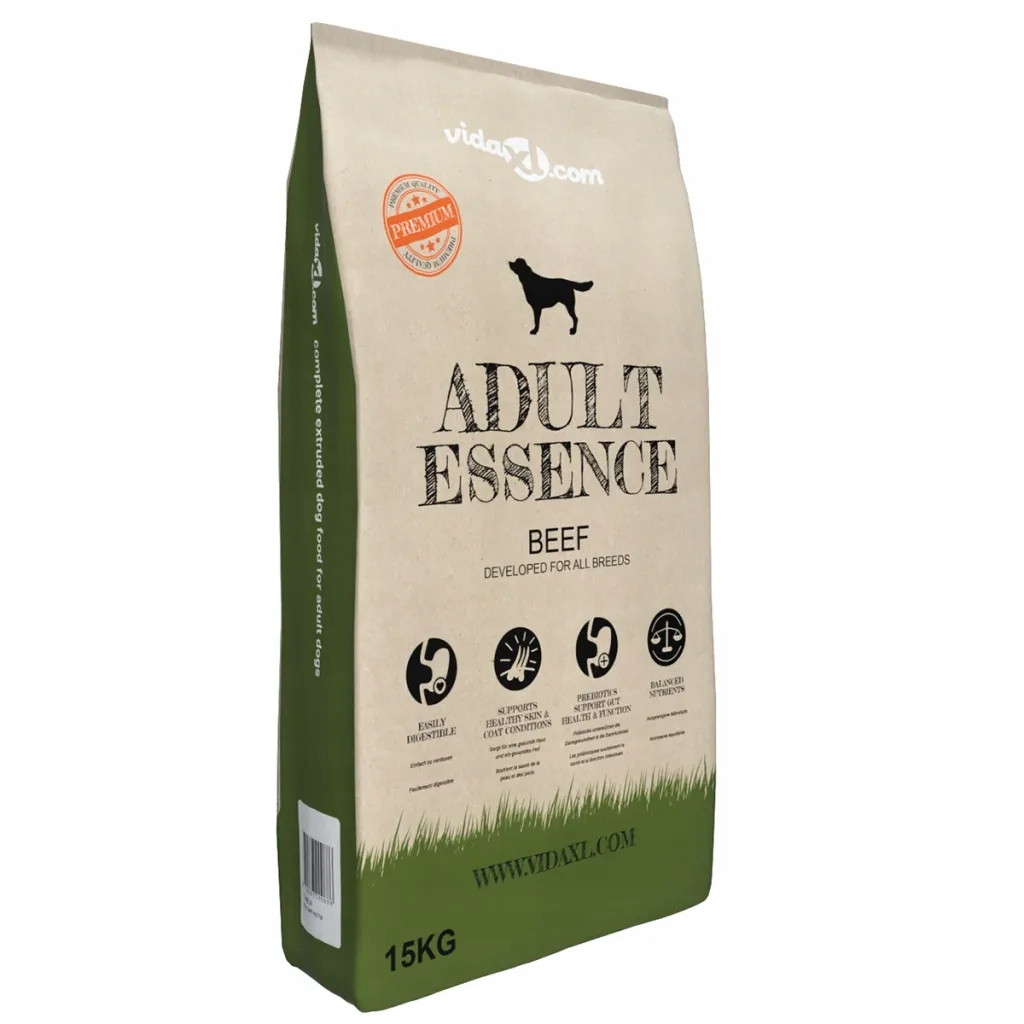 vidaXL Suché krmivo pro psy Adult Essence Beef, 15 kg