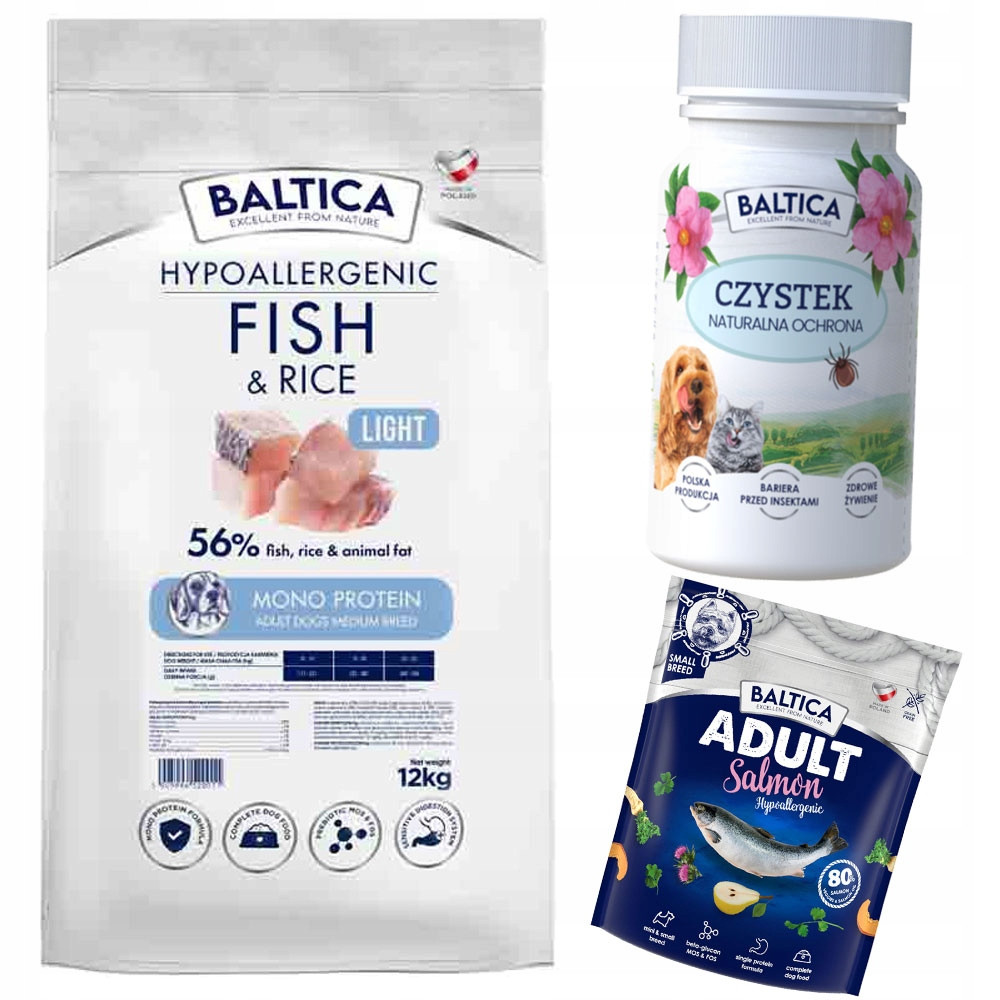 Baltica Adult Fish & Rice Light Mořské Ryby S Rýží M 12kg Střední Plemena