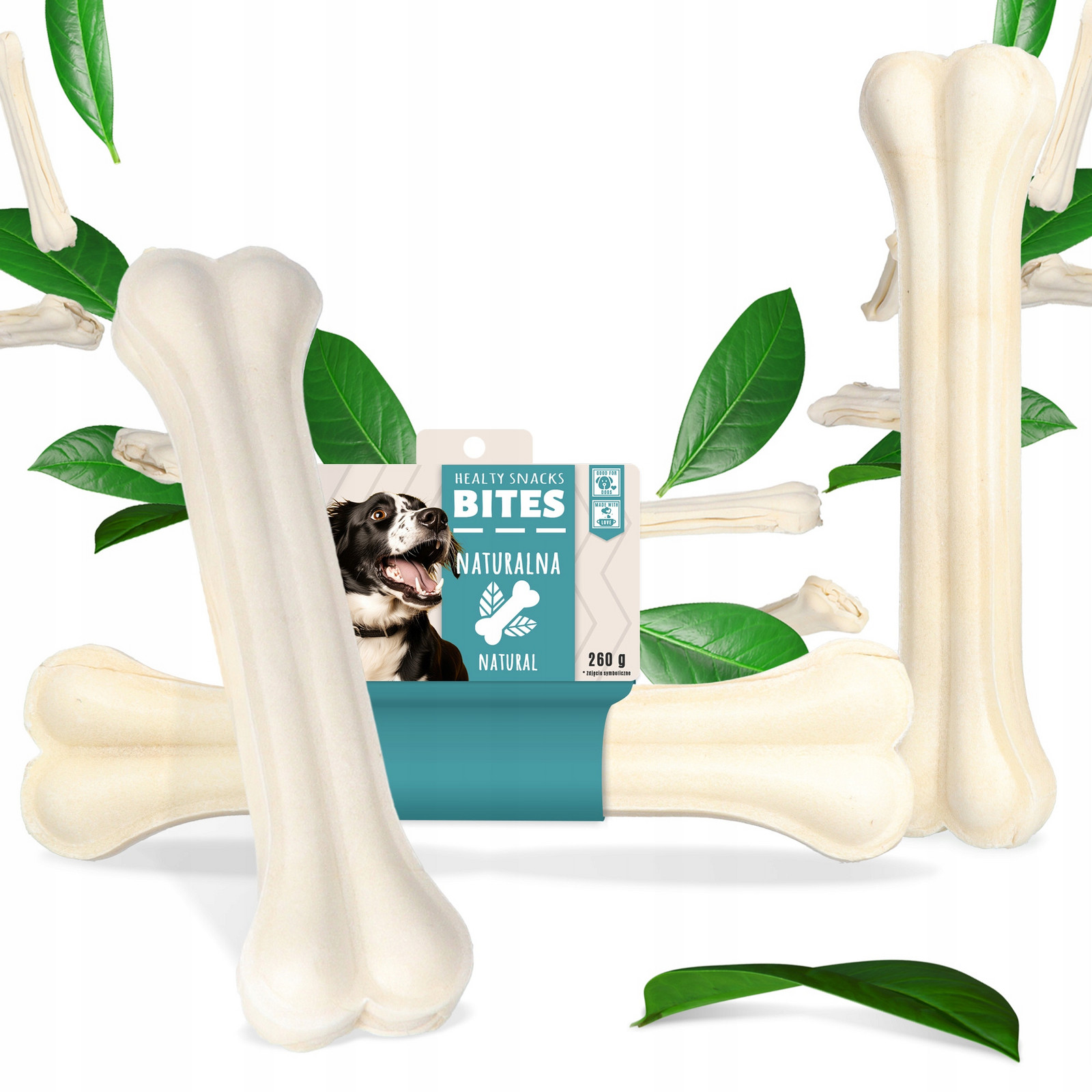 3x Kost Psa lisovaná Přírodní 26,5cm Hračka Pamlsek Smačky Žvýkací