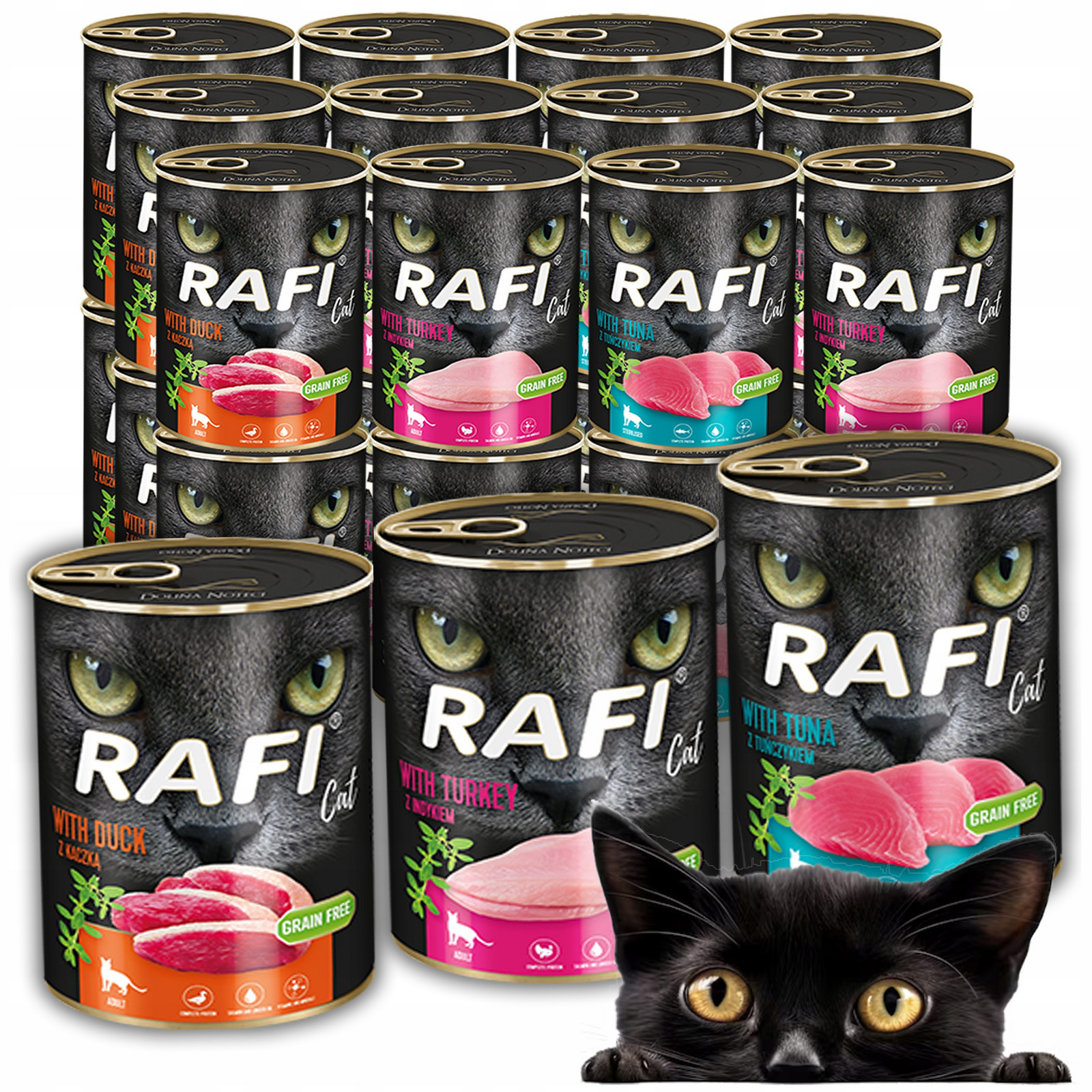 Mokré Krmivo Pro Kočky Dolina Noteci Rafi Cat MIX Chutí 24x400G