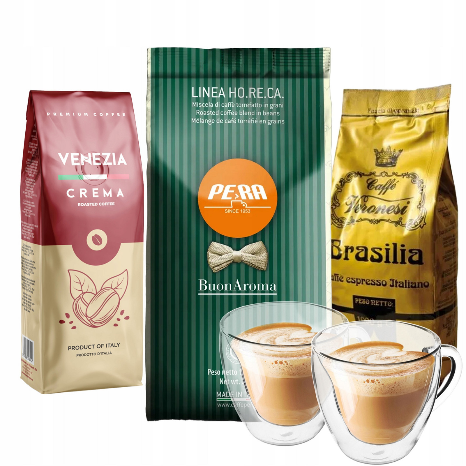 Kávový set Crema – PERA,Venezia,Veronesi +sklenice