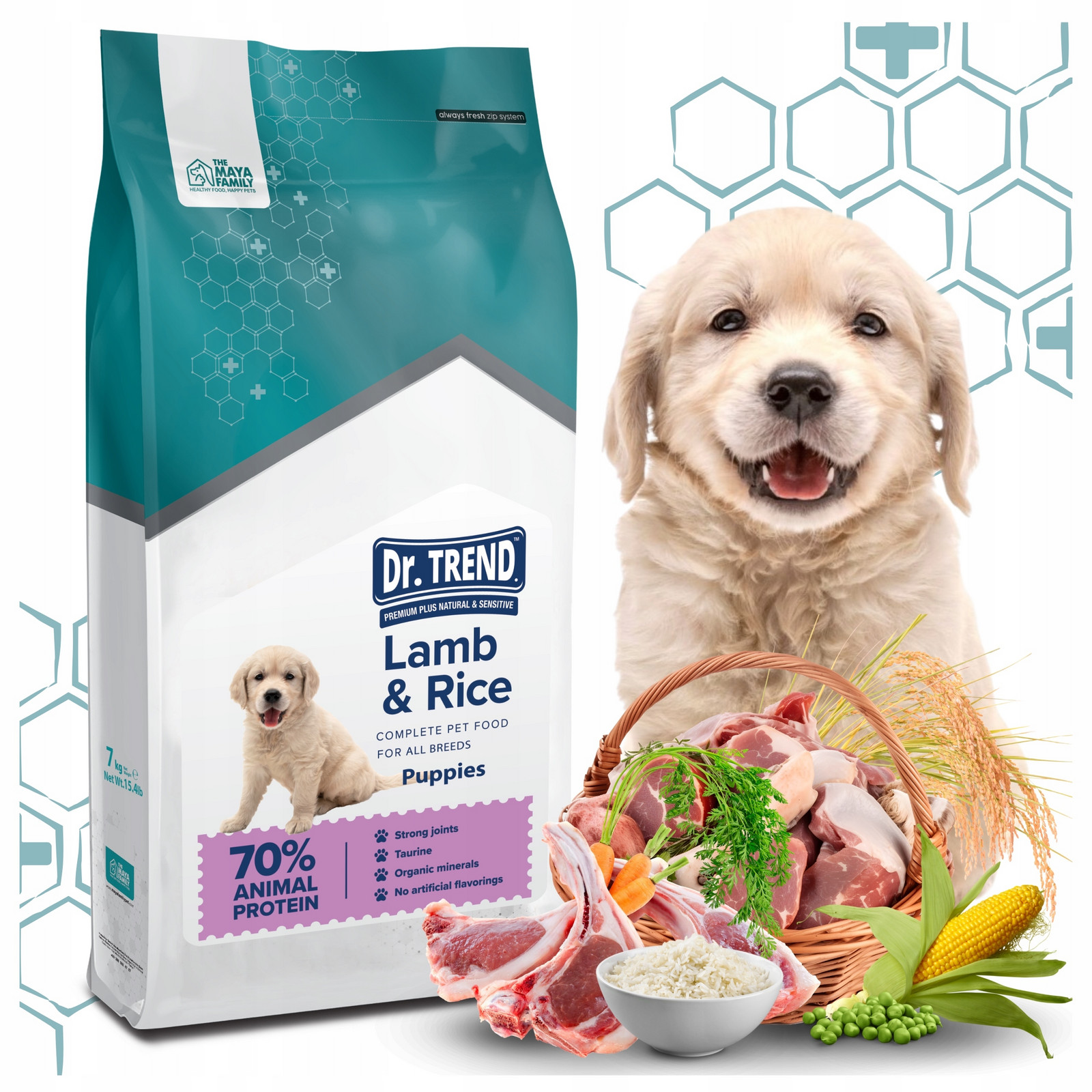 Dr. Trend Premium krmivo pro štěňata všech plemen – jehněčí maso, 7 kg