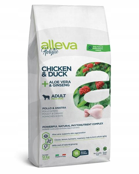 Alleva Holistic dog adult maxi chicken & duck 12 kg