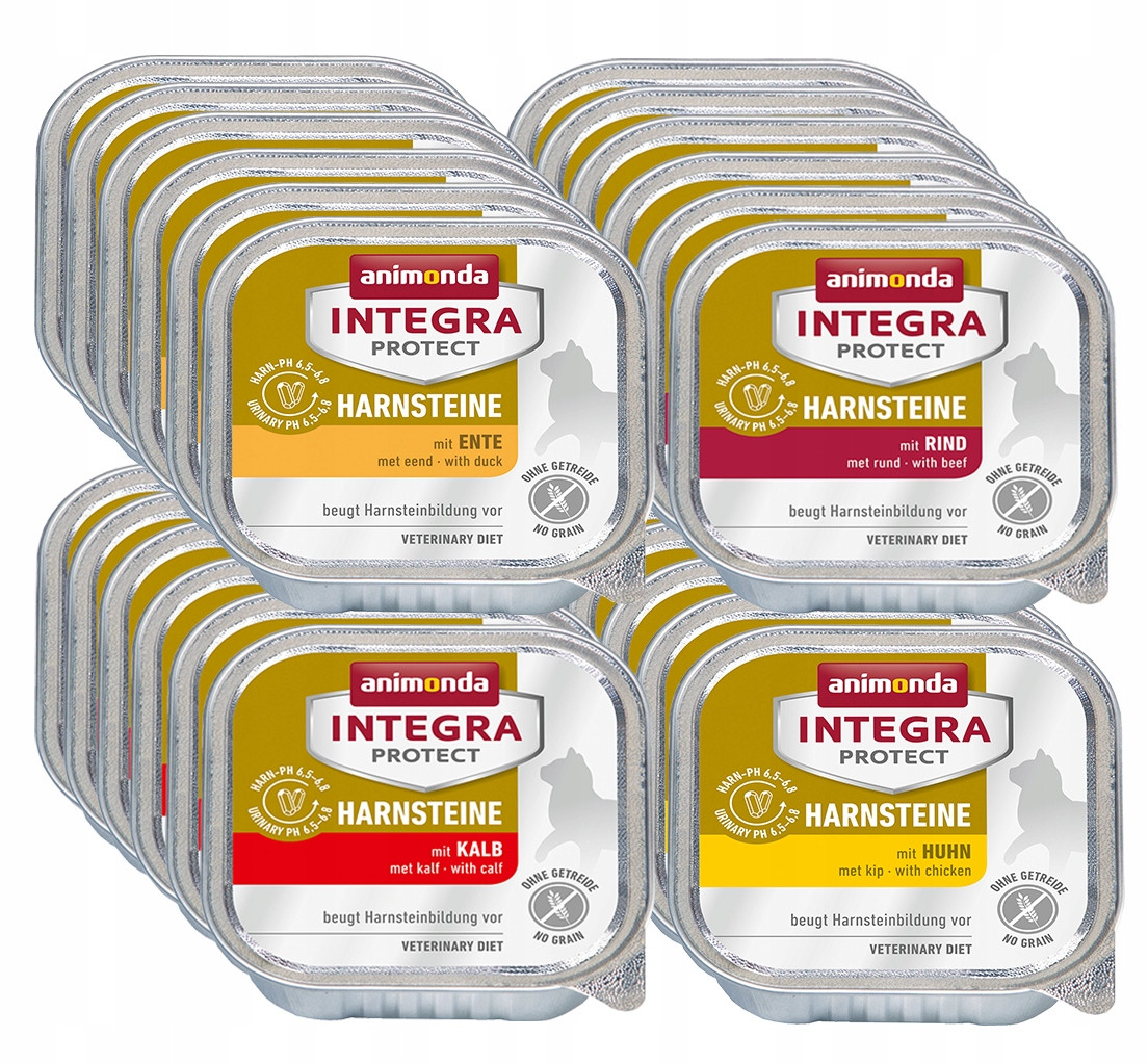 Animonda Integra Urinary (Harnsteine) 24x100g MIX 4 příchutí (na kameny)