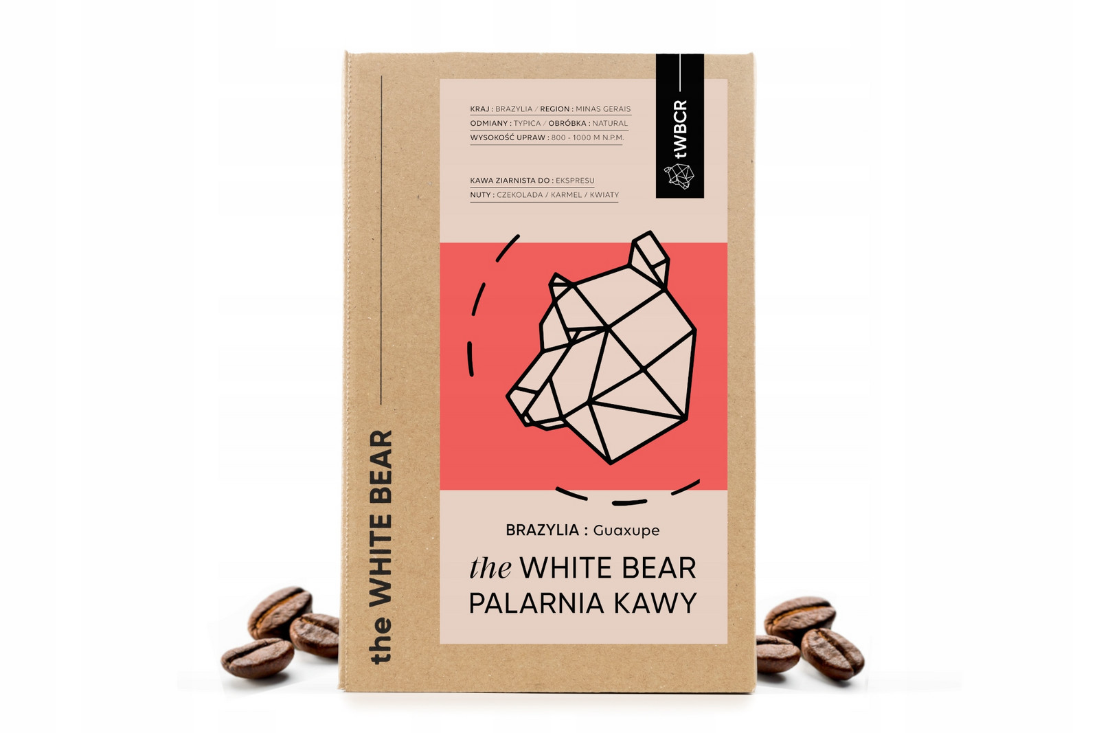 Káva zrnková Arabica The White Bear Brazil Guaxupe 1000 g