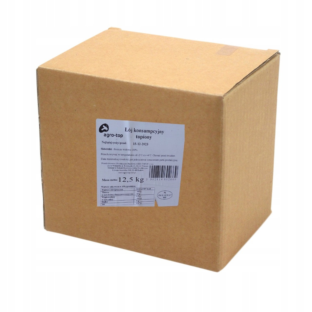 Hovězí lůj 12,5kg Agro-Top hovězí tuk fritéza 100% bez přísad