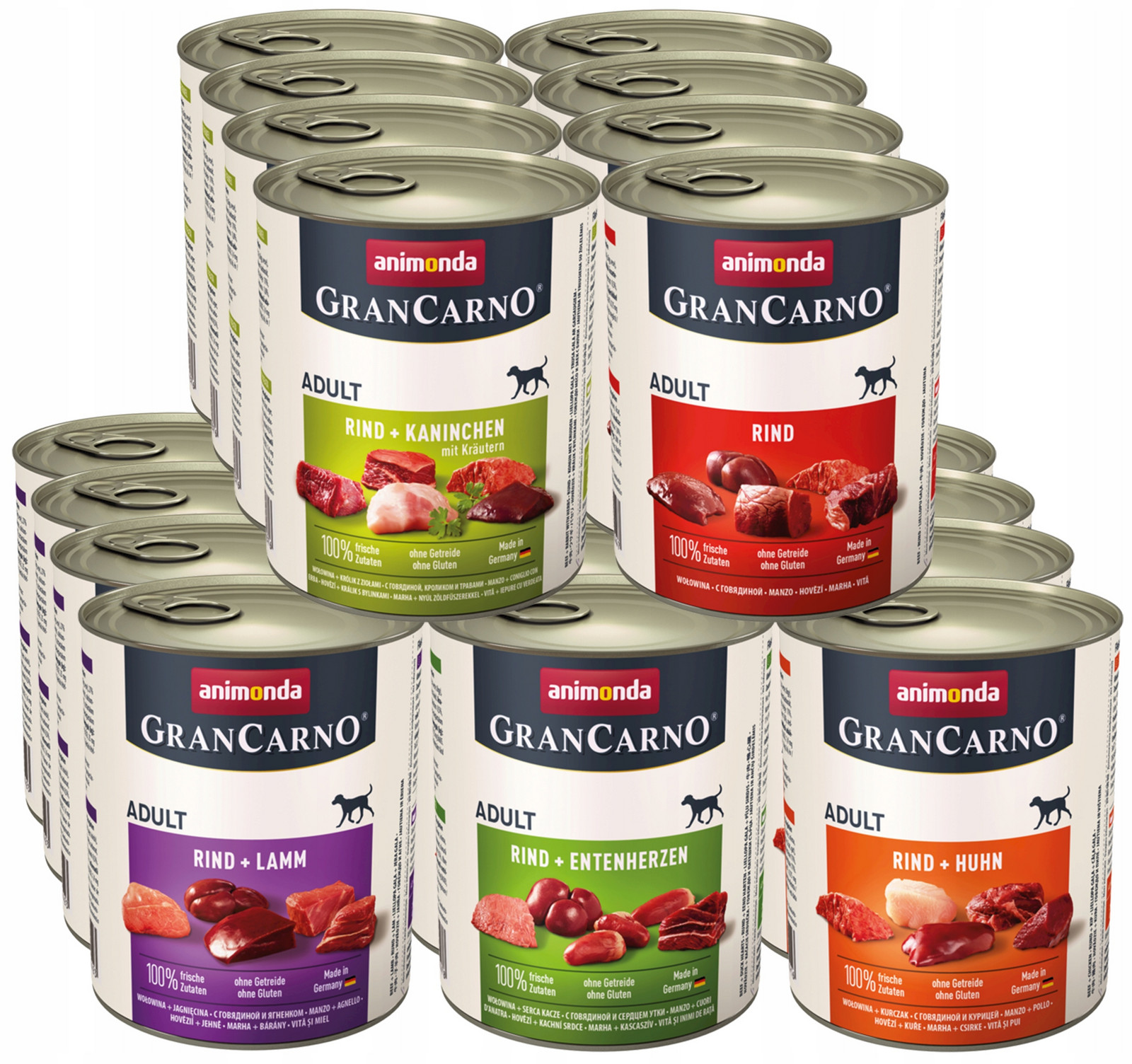 Animonda GranCarno Adult MIX 5 příchutí Hovězí Bez Vepřového Masa 20x800g